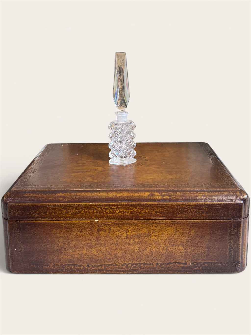 Vintage Crystal Perfume Bottle with Stopper