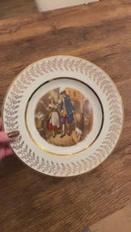 Vintage English Ironstone Plate – "Who’ll Buy My Lavender?" Gilt Decor, 10"
